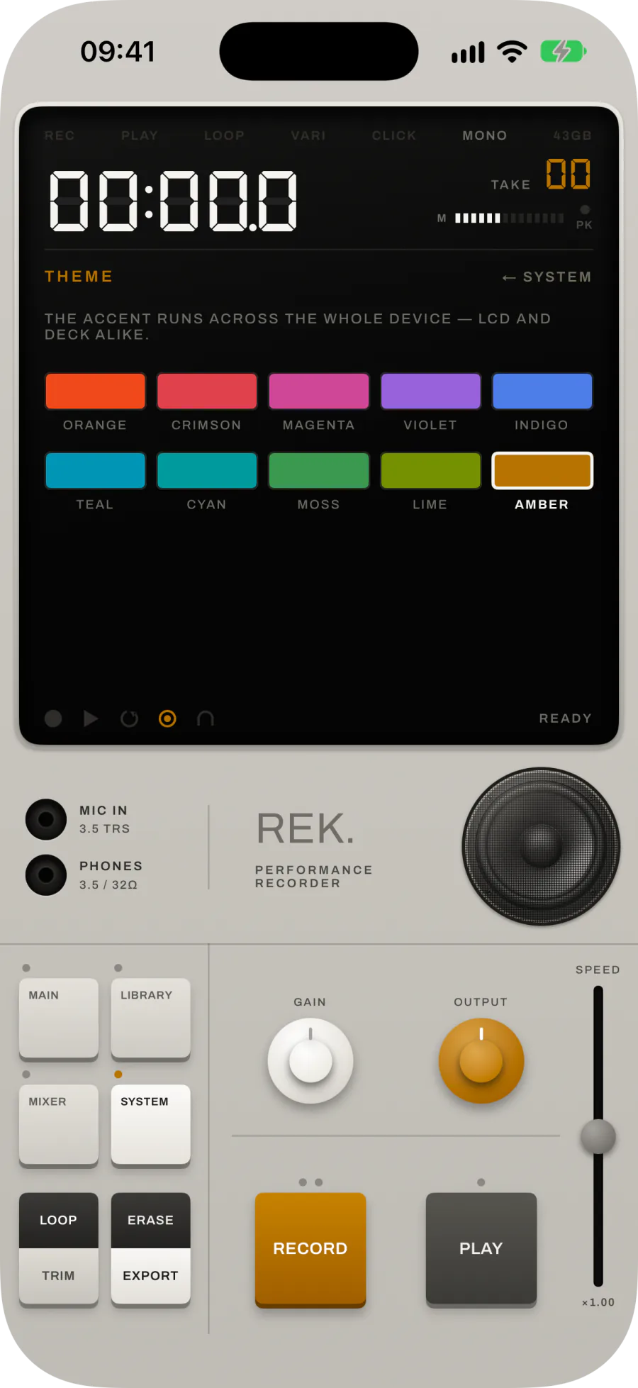 THEME set to AMBER